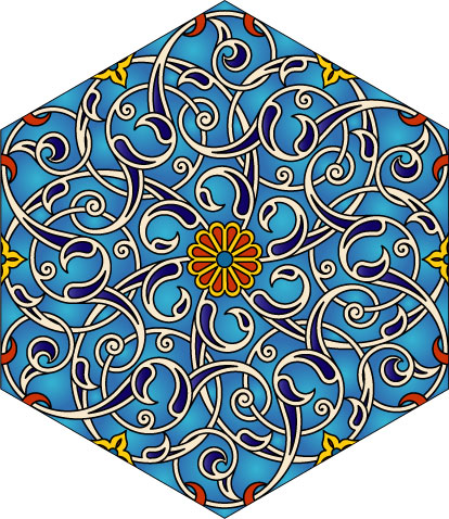 Floral Design on Hexagonal Floral Design