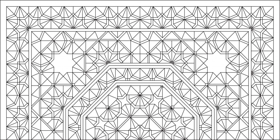 Plan of the muqarnas projecting bay window for the International Medical Center in Jeddah, Saudi Arabia.