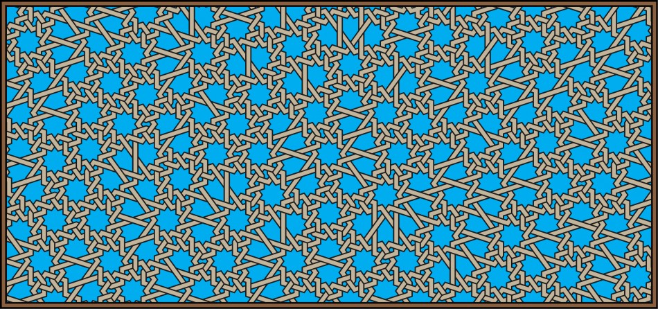 Islamic geometric pattern with 5-fold aperiodic symmetry.